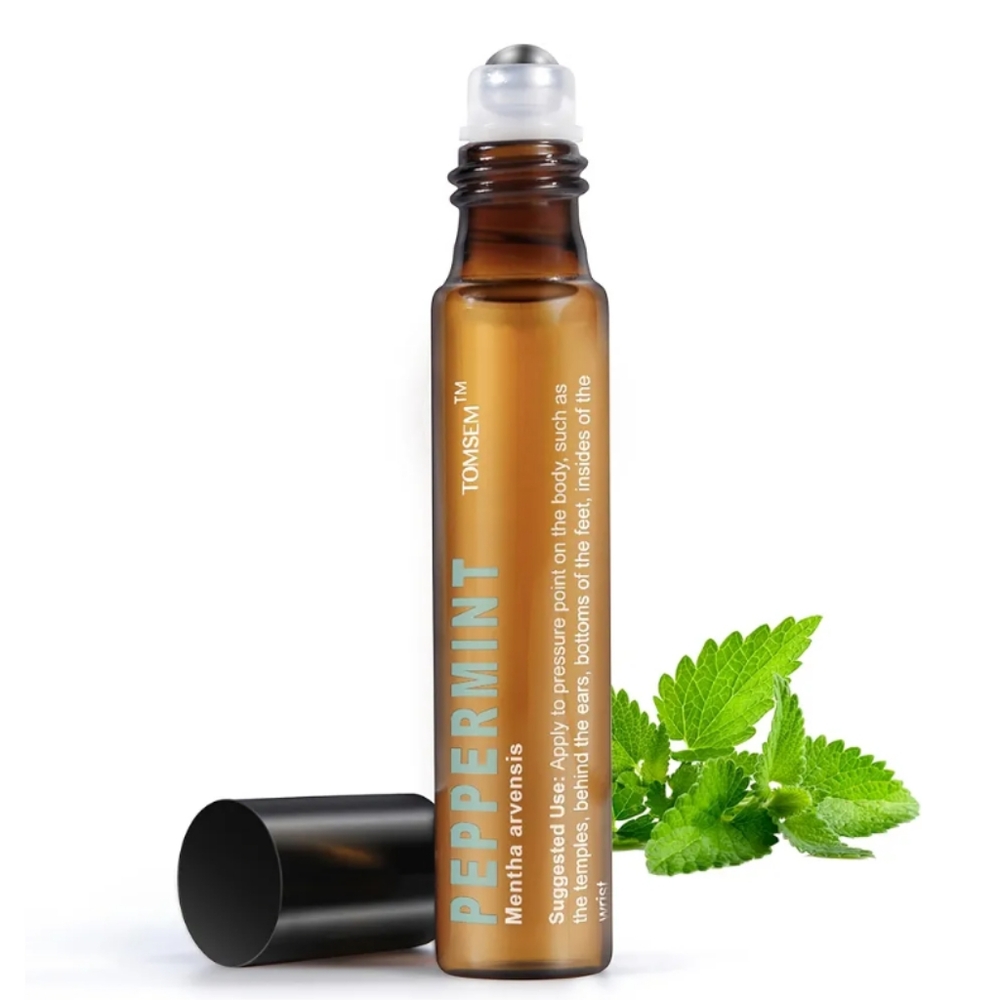 TOMSEM Peppermint Essential Oil Roll On Brand New. Never Opened